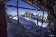 Cime Ciampestrin viste da un fortino della Grande Guerra