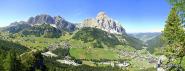 Panoramica dal Crëp de Sela su Colfosco e Corvara con il Sassongher